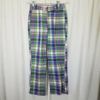 Vintage Lady Halrin Indian Bleeding Madras Plaid Slacks Pants Womens 27 S India