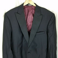 Jos. A. Banks Wool Black Peak Tuxedo Blazer Suit Jacket Sportcoat Mens 44 Long