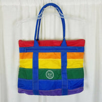 LEVI STRAUSS Rainbow Stripes 1984 USA OLYMPICS Nylon Zip Tote Bag Pride Vintage
