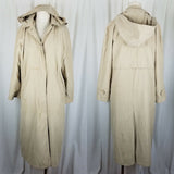 London Fog Petites Hooded Insulated Long Trench Coat Womens MP Zip Out Liner Tan