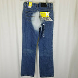 Express Low Rise Boot Cut Jeans Dark Blast Acid Washed Sexy Womens 5 / 6 Denim