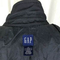 Gap All Weather Snap Up Windbreaker Jacket Short Coat Womens M Black Vintage