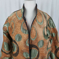 Irresistible Reversibles Abstract Soft Tapestry Jacket Blazer Womens S Textured