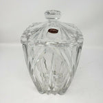 Gorham Lead Crystal Cut Glass Square Lidded Heavyweight Biscuit Cookie Jar Clear