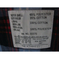 Mrs Duckworth Full Zip Up Plaid Flannel Lined Western Colorblock Vest Womens L Red & Navy Blue Puffer Sleeveless Parka Contrast