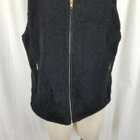 J Crew Mercantile Excursion Berber Sherpa Fleece Vest Womens L Zip Up Black