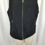 J Crew Mercantile Excursion Berber Sherpa Fleece Vest Womens L Zip Up Black