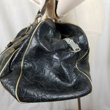 Vintage Ram Golf Bag Black Leather Distressed Doctor Style Duffel Duffle Sports