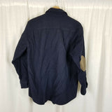 Pendleton Fitted Patch Elbows Wool Trail Shirt Mens Size L Navy Blue Button Up