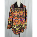 Cedar Canyon Woven Jacket Southwestern Tapestry Tribal Coat Jacket Womens L