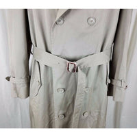 Stafford Insulated Double Breasted Trench Coat Mens 42R Removable Lining Khaki