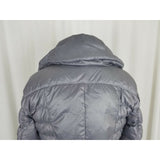 Kenneth Cole Quilted Down Puffer Parka Jacket Womens XS Silver Metallic Gray