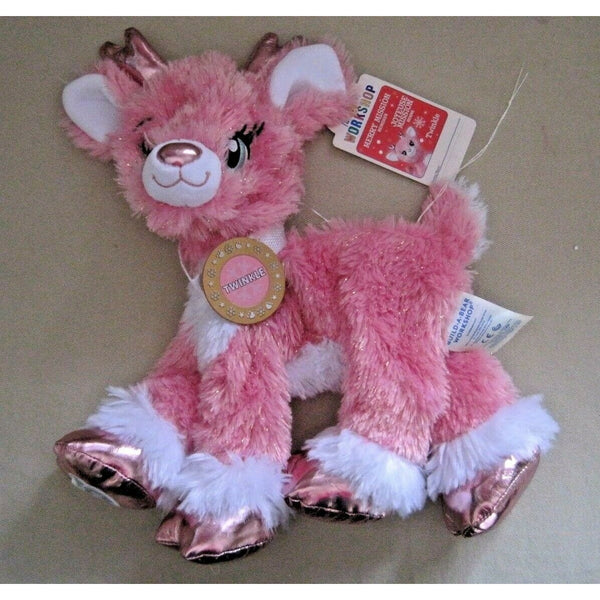 Build a Bear Workshop 2016 Twinkle Jr Junior Reindeer Plush unstuffed Pink BABW