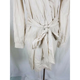 Apart Brand 100% Cotton Wrap Tie Sash Shirt Coat Dress Womens 8 NWOT Tan Khaki