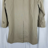 London Fog Trench Coat Deep Pile Faux Fur Removable Liner Mens 40R Vintage Khaki