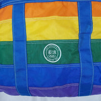 LEVI STRAUSS Rainbow Stripes 1984 USA OLYMPICS Nylon Zip Tote Bag Pride Vintage