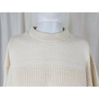 Magic Threads California Knit Golfer Ribbed Sweater Pullover Mens M White USA