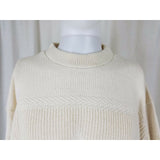 Magic Threads California Knit Golfer Ribbed Sweater Pullover Mens M White USA