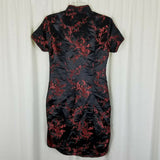 Vintage Tang Yi Cheongsam Womens 38 Dress Asian Chinese Traditional Clothing Red