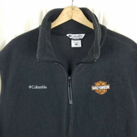 Columbia Harley Davidson Motorcycles Embroidered Fleece Vest Full Zip Up Mens XL