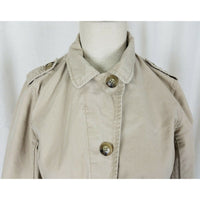 Gap Cotton Canvas Belted Tie Sash Short Trench Coat Jacket Womens XS Tan Button