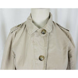 Gap Cotton Canvas Belted Tie Sash Short Trench Coat Jacket Womens XS Tan Button