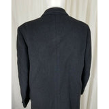 Vintage Hickey Freeman Pinstripe Long Winter Wool Cashmere Coat Peacoat Mens 40