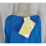 NWT QVC Style Citiknits Stretch Top Tunic Shirt Womens XL Blue Scoop Neck Ribbed