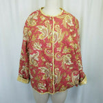 Isabella's Journey Quilted Paisley Sweater Charlotte Jacket Womens L XL Salmon