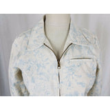 LRL Ralph Lauren Jeans Blue Floral French Toile Denim Jean Jacket Zip Womens M