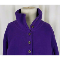 Lands End Funnel Neck Purple Fleece Sweatshirt Sweater Jacket Womens size 10 12