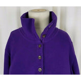 Lands End Funnel Neck Purple Fleece Sweatshirt Sweater Jacket Womens size 10 12