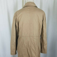 Vintage Valerie Stevens Midi Trench Coat Womens M Tan Khaki Camel Peacoat Cotton