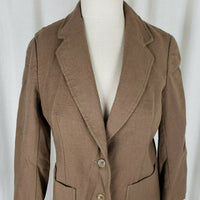 Vintage The Scottish Lion Tan 100% Pure Wool Blazer Jacket Womens M Scotland