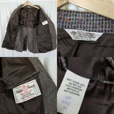 Vintage HARRIS Tweed Blazer Brown Mottled Wool Sport Coat Jacket Mens 42R USA