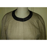 Sara Campbell Woven Silk Crochet Collarless Cropped Blazer Jacket Womens 8 USA