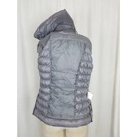 Kenneth Cole Quilted Down Puffer Parka Jacket Womens XS Silver Metallic Gray