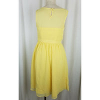 Tevolio Yellow Chiffon 50's Look Fit & Flare Swing Slip Dress Womens 2 Banded