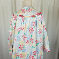 Models Coat Vintage 80s Nightgown House Dress MuuMuu Womens L Snap Up Front