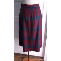 Lairds of Scotland Wool Tartan Scotch Plaid Pleated Midi Skirt Womens 12 Vintage