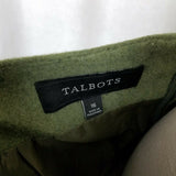 Talbots Brushed Fuzzy Winter Wool Skirt Womens 16 Short Pencil Straight Army