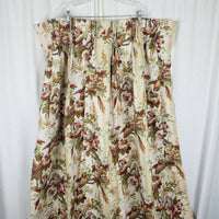 Vintage 70s Floral Birds Colonial Pinch Top Curtains Panels Valance Tie Backs