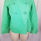LL Bean Canvas Cotton Swing Jacket Double Breasted Peacoat Womens S Spring Green