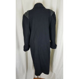 Vintage Jofeld Petites Forstman Winter Wool Pea coat Womens 12P Leather Accents
