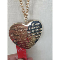 Gold I Love You Heart Pendant Multiple Languages Rope Chain Medallion NECKLACE