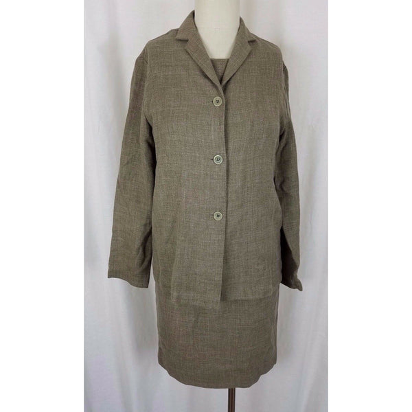 Richard Christopher Neiman Marcus woven linen wool blend dress and jacket set Womens 6