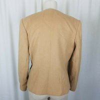 Herbert Grossman by Cynthia Sobel Camel 100% Wool Cropped Jacket Blazer Womens 8