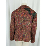 Vintage 80s CanvasBacks Wool Silk Patchwork Art to Wear Woven Jacket Womens 14