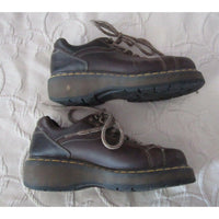 Dr. Doc Martens Shoes Boots Air Wair Leather Combat Mens US 8 9861 Brown Yellow