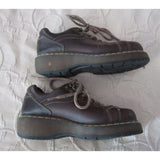 Dr. Doc Martens Shoes Boots Air Wair Leather Combat Mens US 8 9861 Brown Yellow